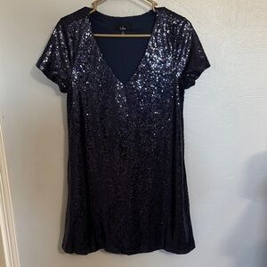 Lulu's Navy Sequin Mini Dress